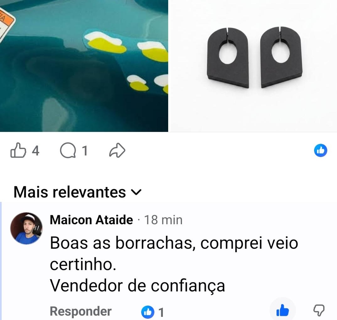 Depoimento de cliente no Facebook