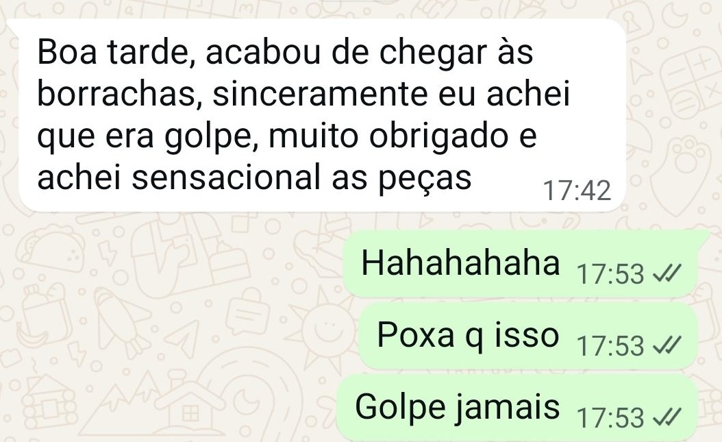 Depoimento de cliente via WhatsApp
